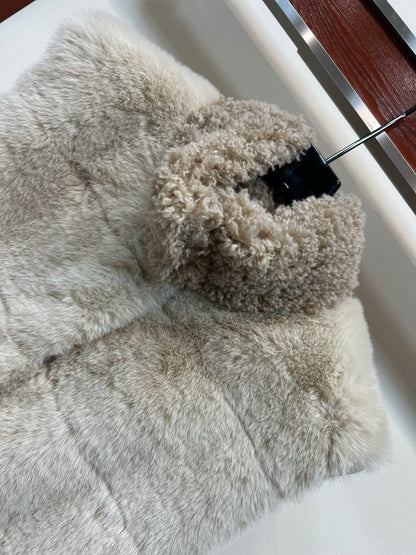 Early Autumn Plush Belted Down Vest Stylish & Unisex