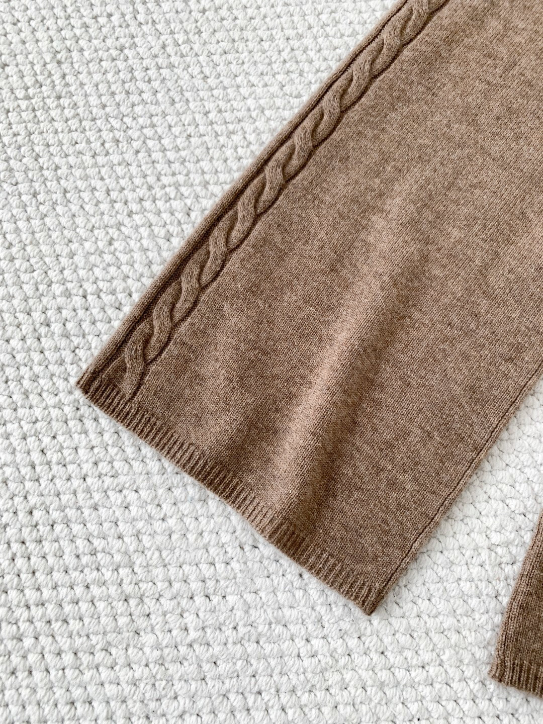 Camel Cable Knit Coarsehair Pants