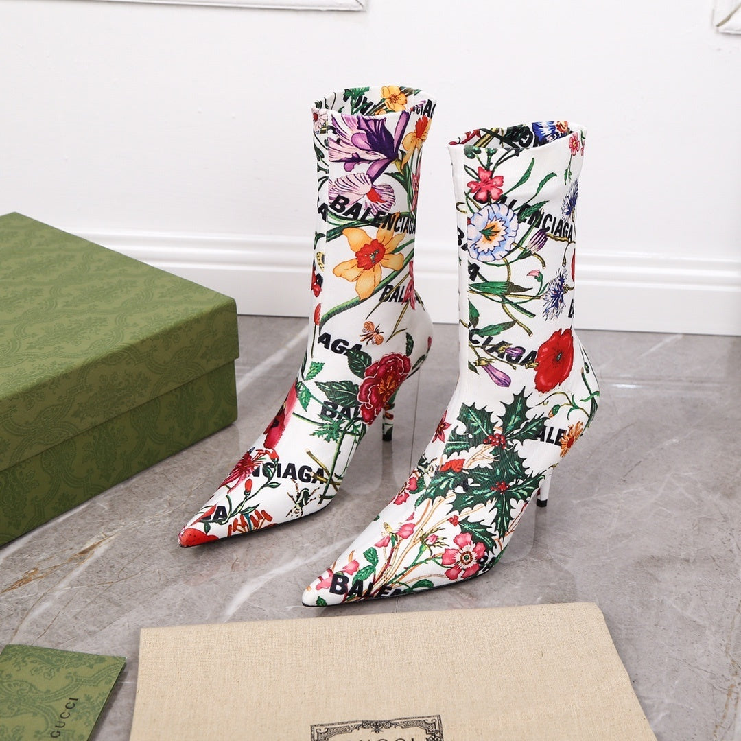 Gucci Early Autumn 8-Inch Floral Elastic Riding Boots
