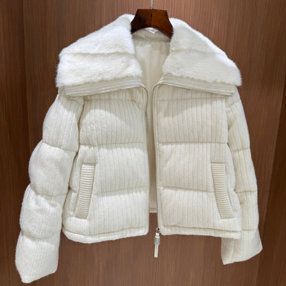 BC Down Jacket with Mink Collar & White Goose Down