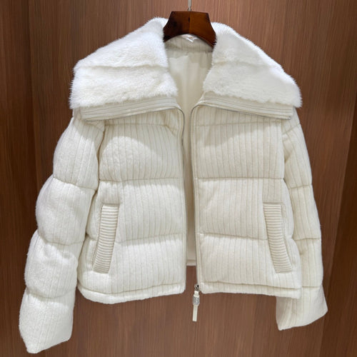 BC Down Jacket with Mink Collar & White Goose Down
