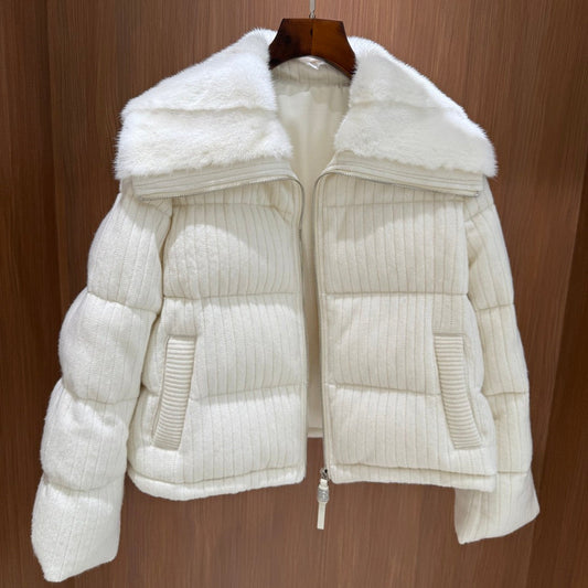 BC Down Jacket with Mink Collar & White Goose Down
