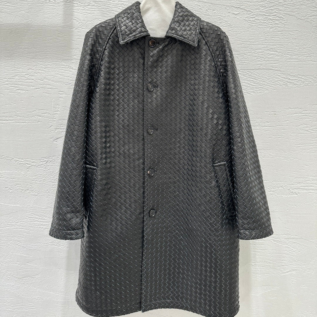 Bottega Veneta Woven Lambskin Oversized Jacket