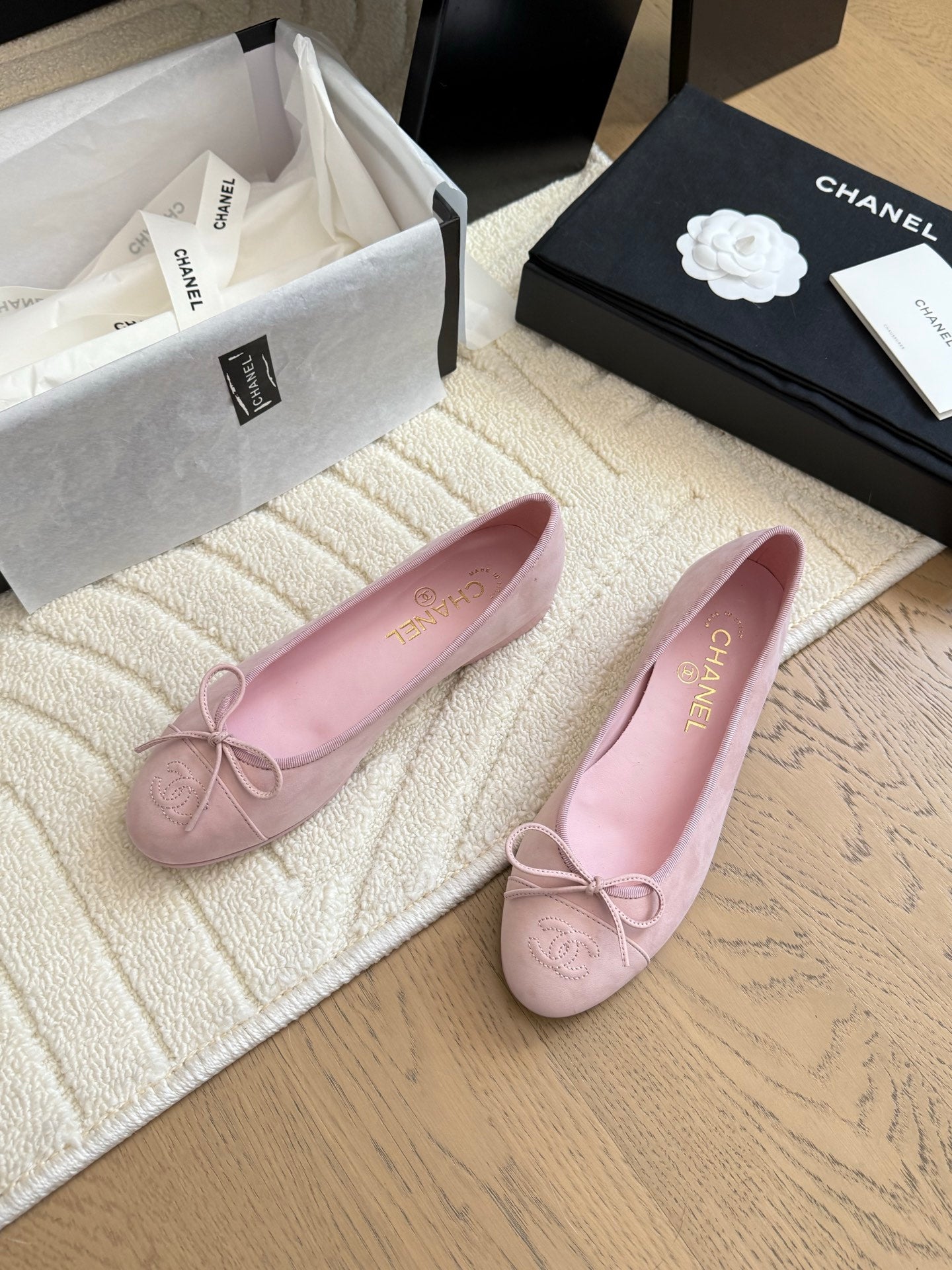 CC 25C Ballet Flat Suede Calfskin