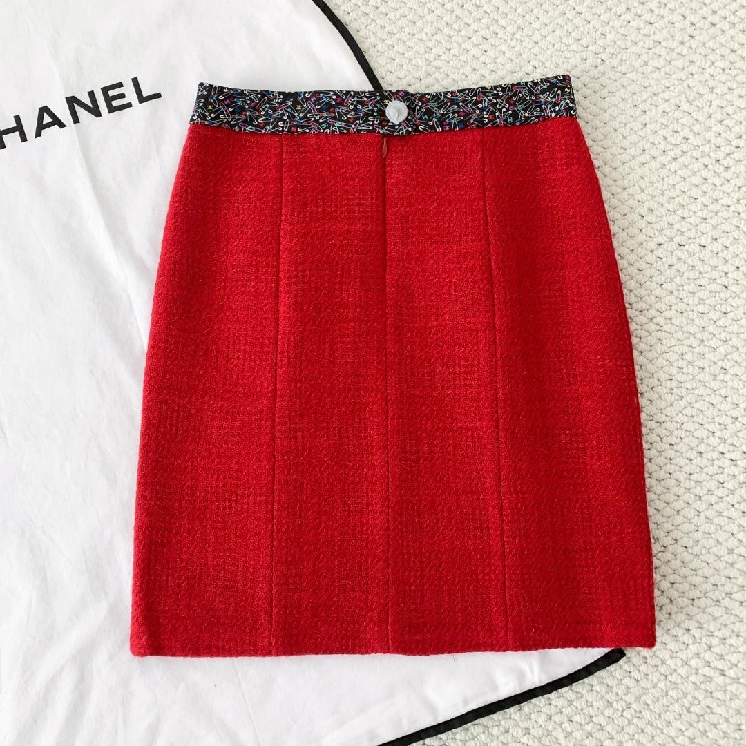 Chanel 24A Tweed Patchwork Skirt