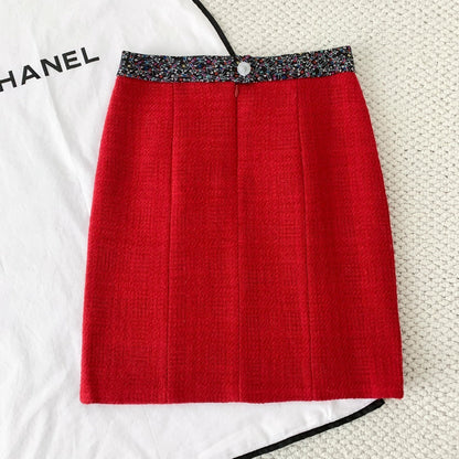 Chanel 24A Tweed Patchwork Skirt