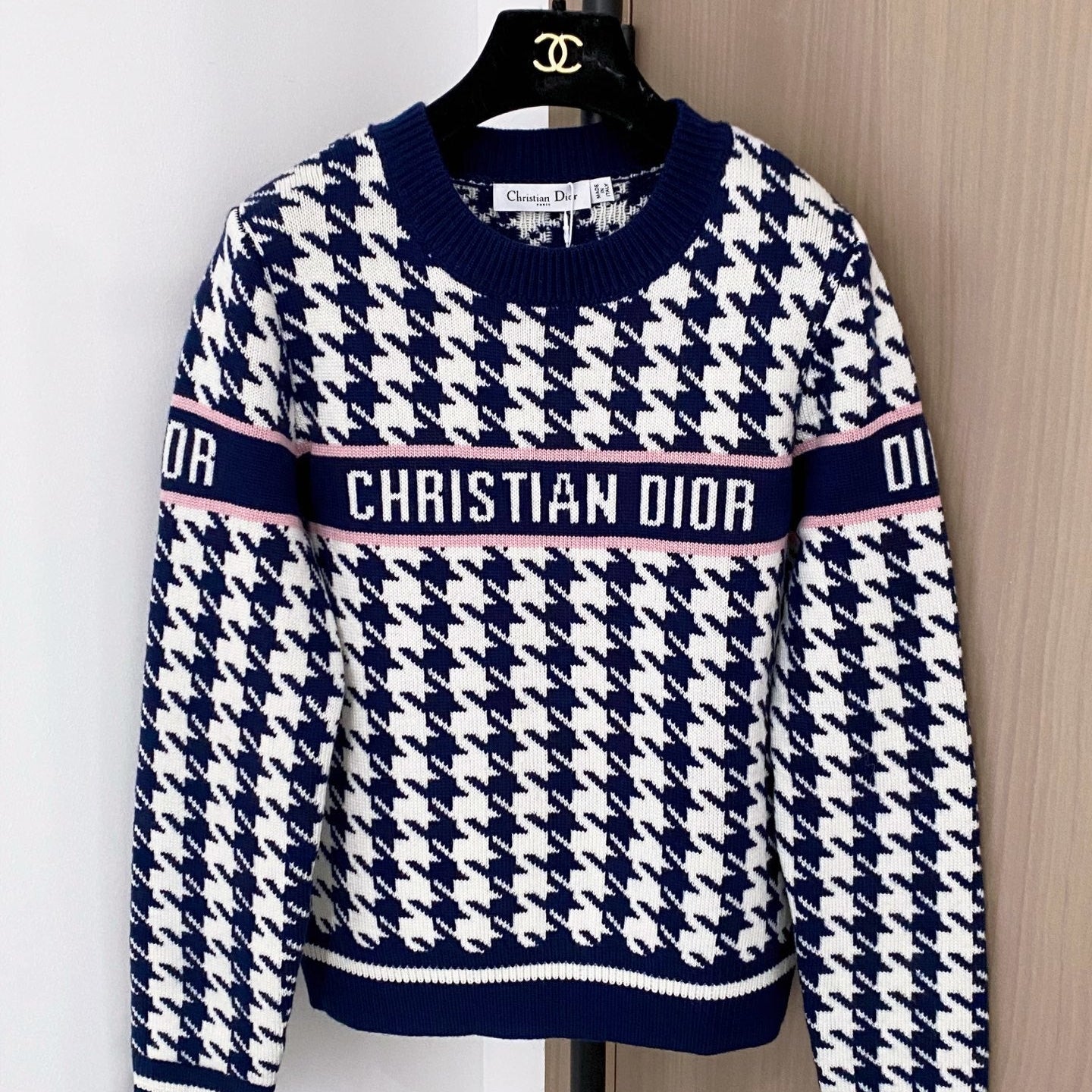 Dior 2025 Houndstooth Long-Sleeve Shirt