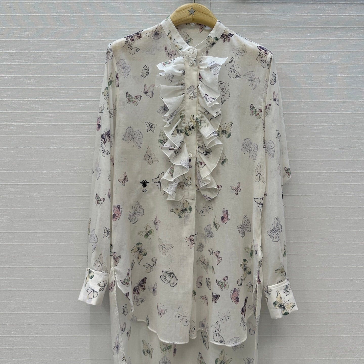 Dior Butterfly Print Silk-Cotton Shirt Early Spring