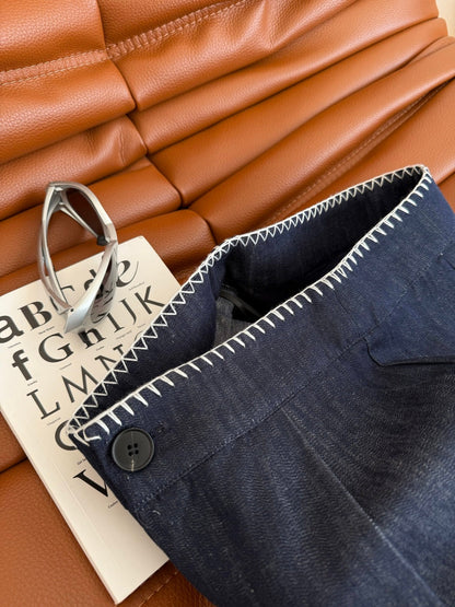 CC 25 Straight Leg Jeans Charcoal Blue Denim