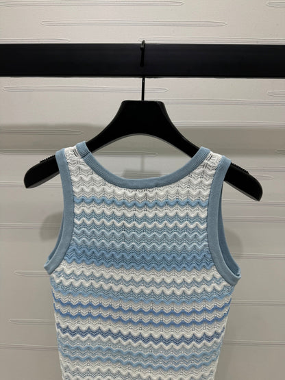CC 25 Tank Top Baby Blue mix White Polyester 233563