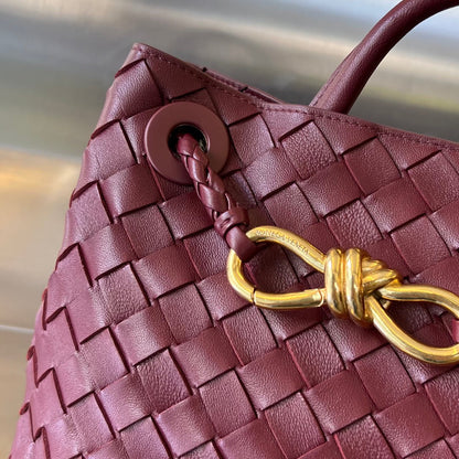 BV Small Andiamo 25cm Dark Red Lambskin