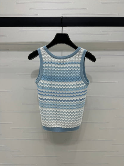 CC 25 Tank Top Baby Blue mix White Polyester 233563