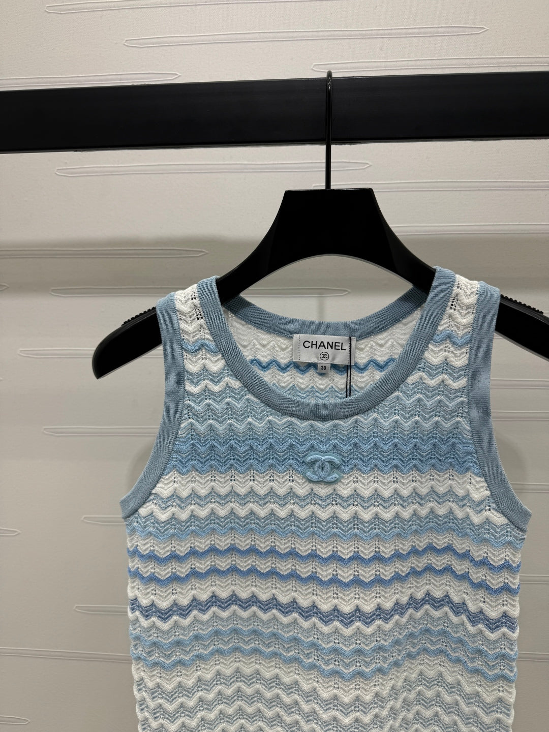 CC 25 Tank Top Baby Blue mix White Polyester 233563