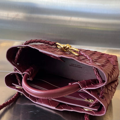 BV Small Andiamo 25cm Dark Red Lambskin