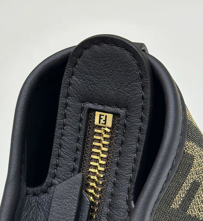 Mini Roll Bag 15 Black Mix Brown Ff Jacquard Fabric