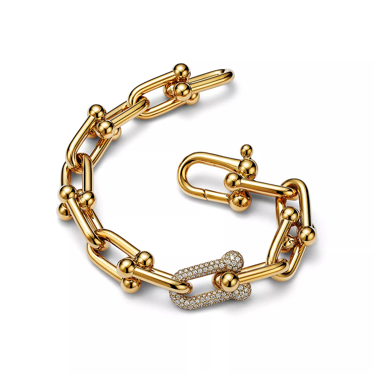 Hardwear Large Link Gold Diamond Bracelet