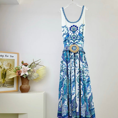 Jersey Tank Maxi Dress with Contrast Skirt