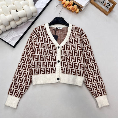 Kids Beige & White Classic Cotton Cardigan
