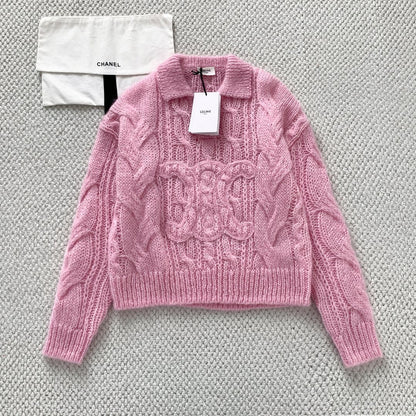 Top-Grade Mohair & Wool Embroidered Sweater Fabric