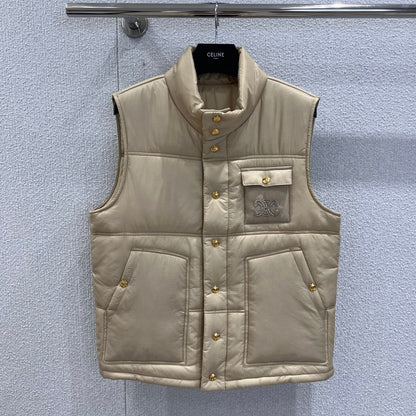 Triumphal Arch Embroidered Cotton Vest Stand Collar