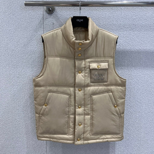 Triumphal Arch Embroidered Cotton Vest Stand Collar