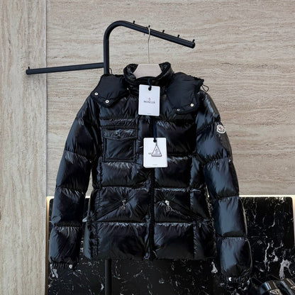 White Goose Down Glossy Puffer Jacket