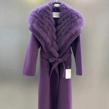 Winter Coat Detachable White Fox Fur Collar