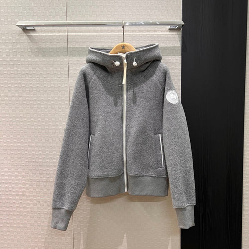 Winter Goose Wool Hooded Jacket Classic Logo