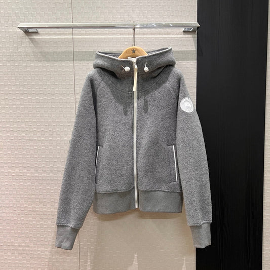 Winter Goose Wool Hooded Jacket Classic Logo