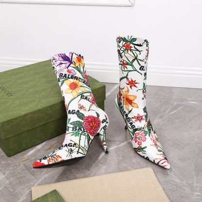 Gucci Early Autumn 8-Inch Floral Elastic Riding Boots