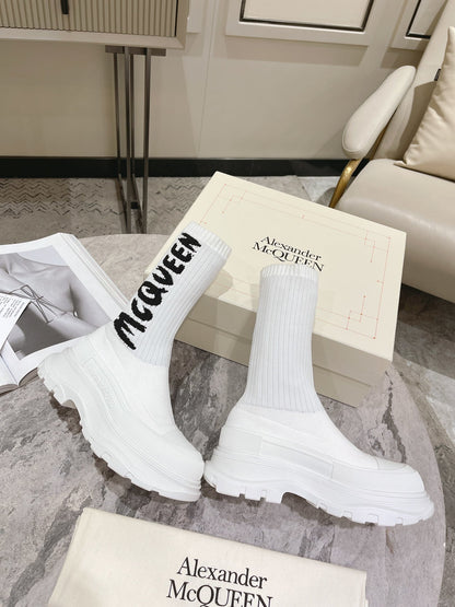 McQueen Graffiti Tread Slick Boots