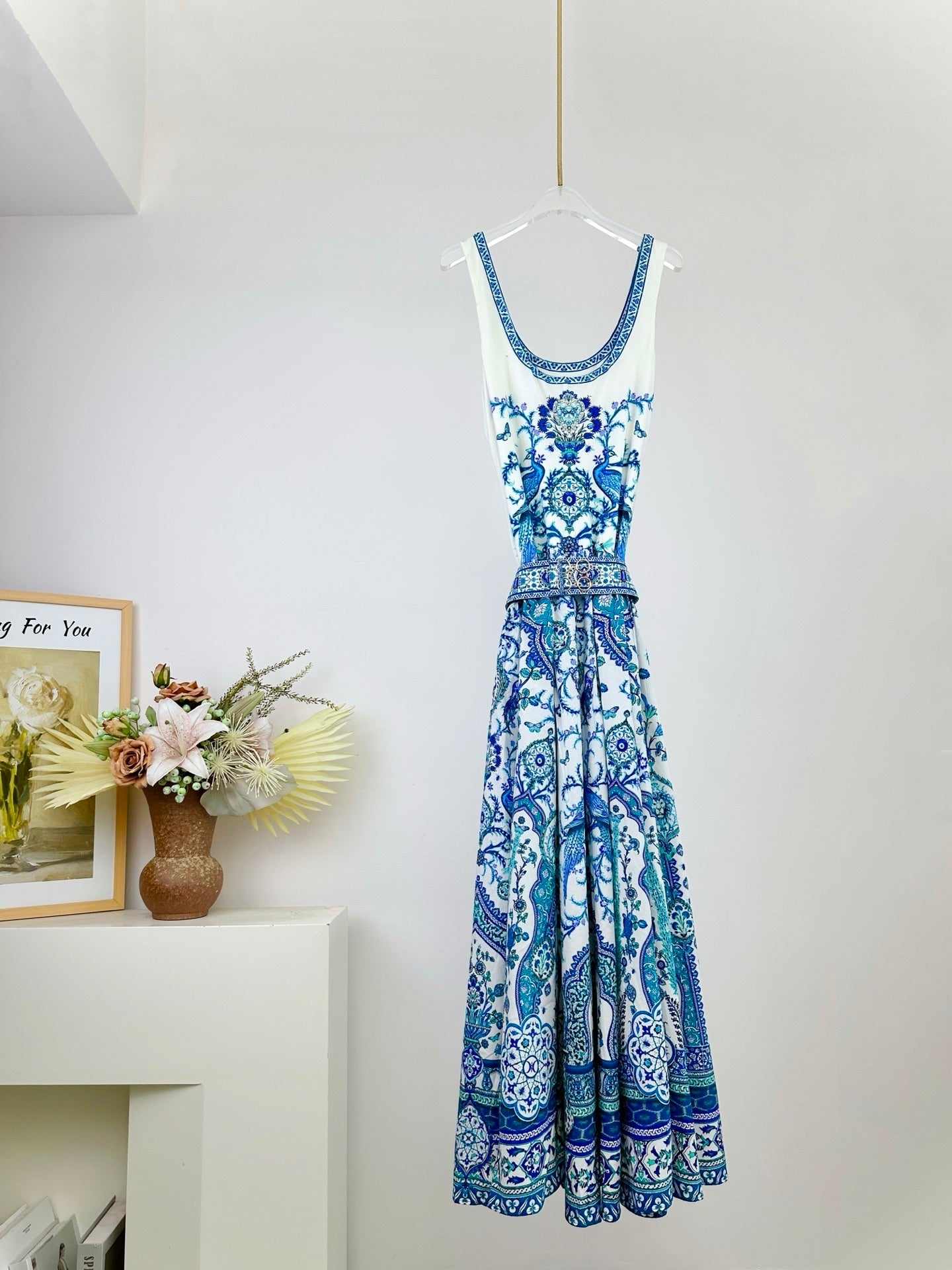 Jersey Tank Maxi Dress with Contrast Skirt