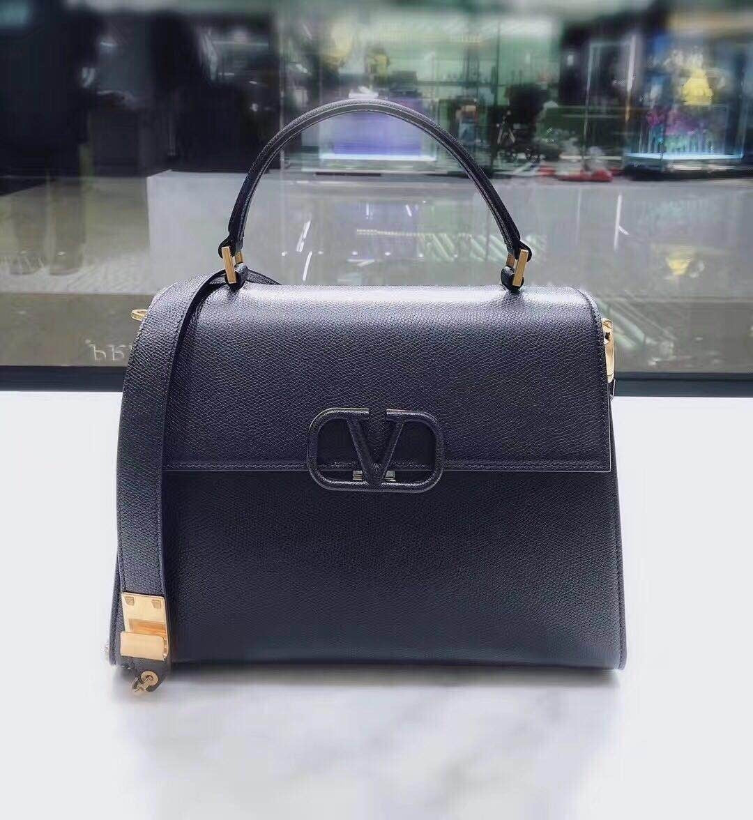 Valentino Garavani Small VSLING Grainy Calfskin Handbag