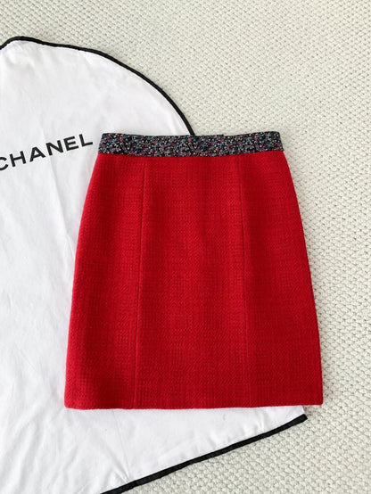 Chanel 24A Tweed Patchwork Skirt