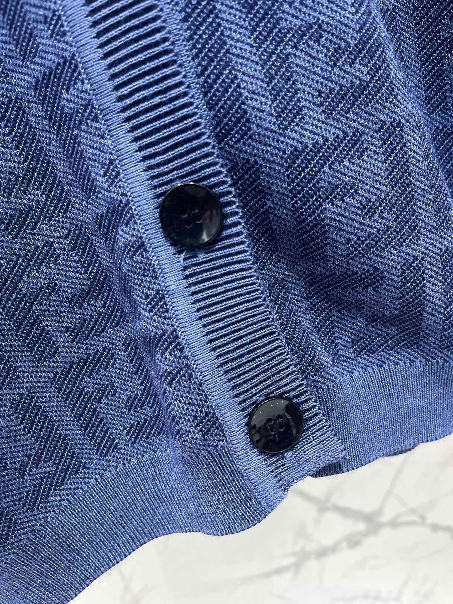 Fendi Embroidered Stretch Linen Blend Cardigan