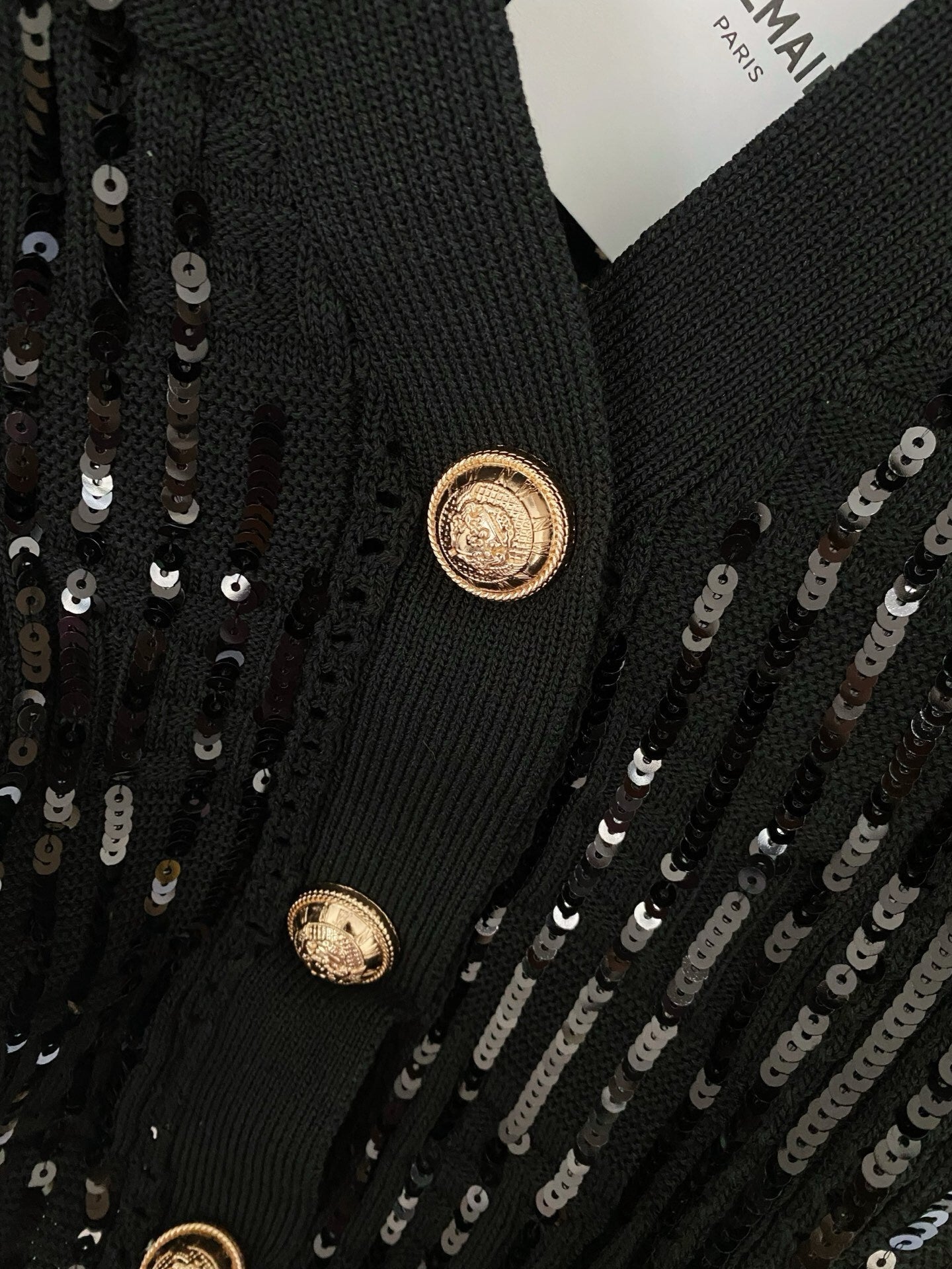 New Two-Tone Cardigan with Hand-Stitched Button