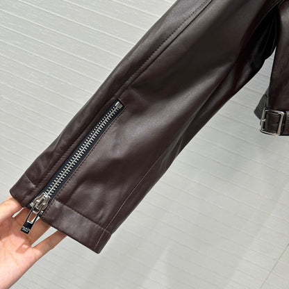 Ultra-Short 100% Lambskin Motorcycle Jacket