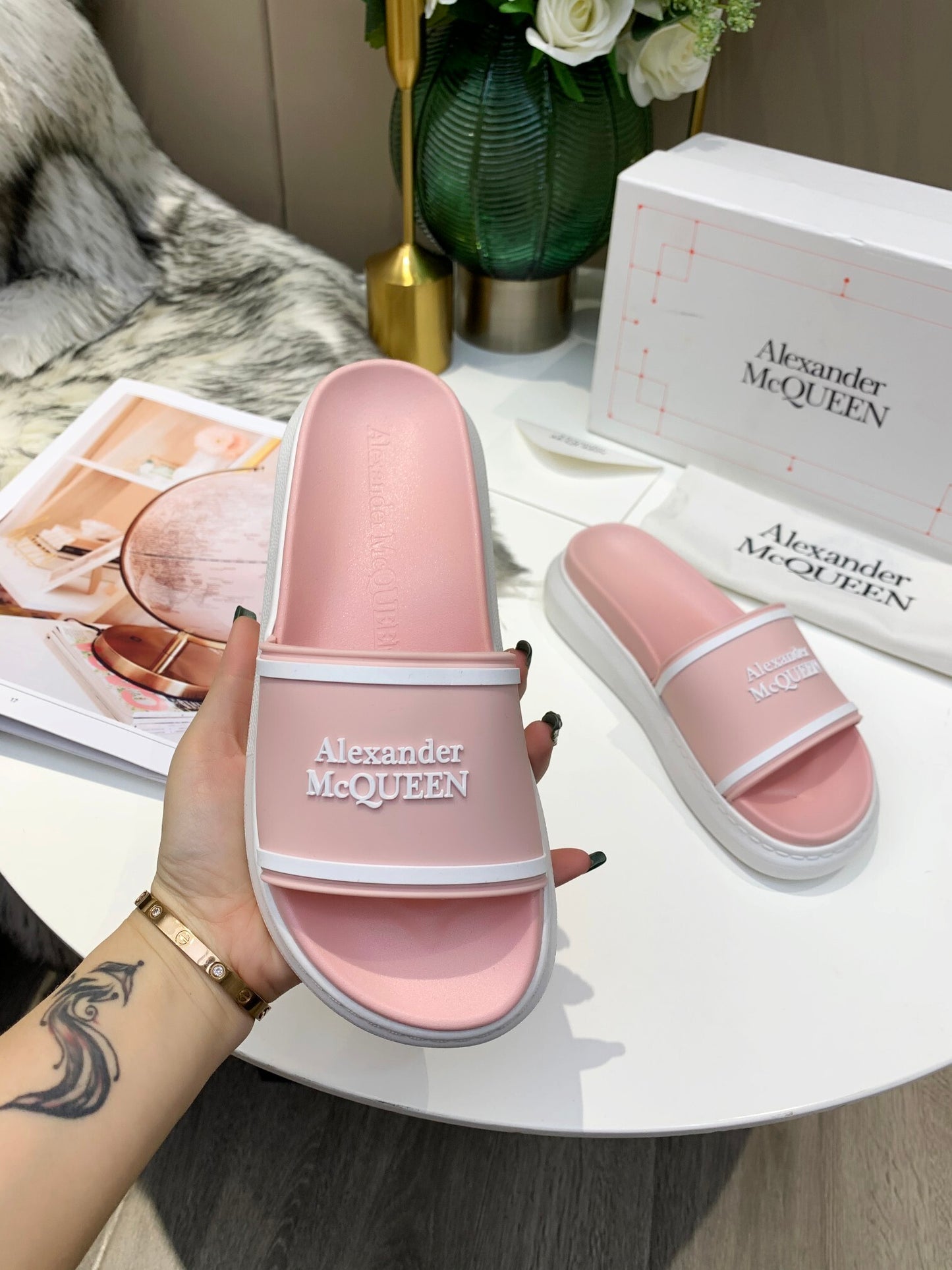 McQueen Classic Pattern Flat Slippers