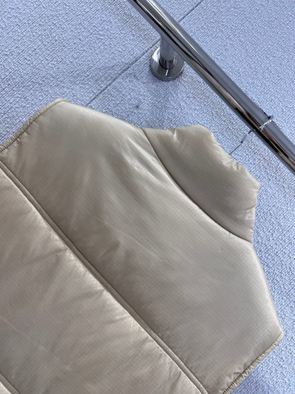 Triumphal Arch Embroidered Cotton Vest Stand Collar