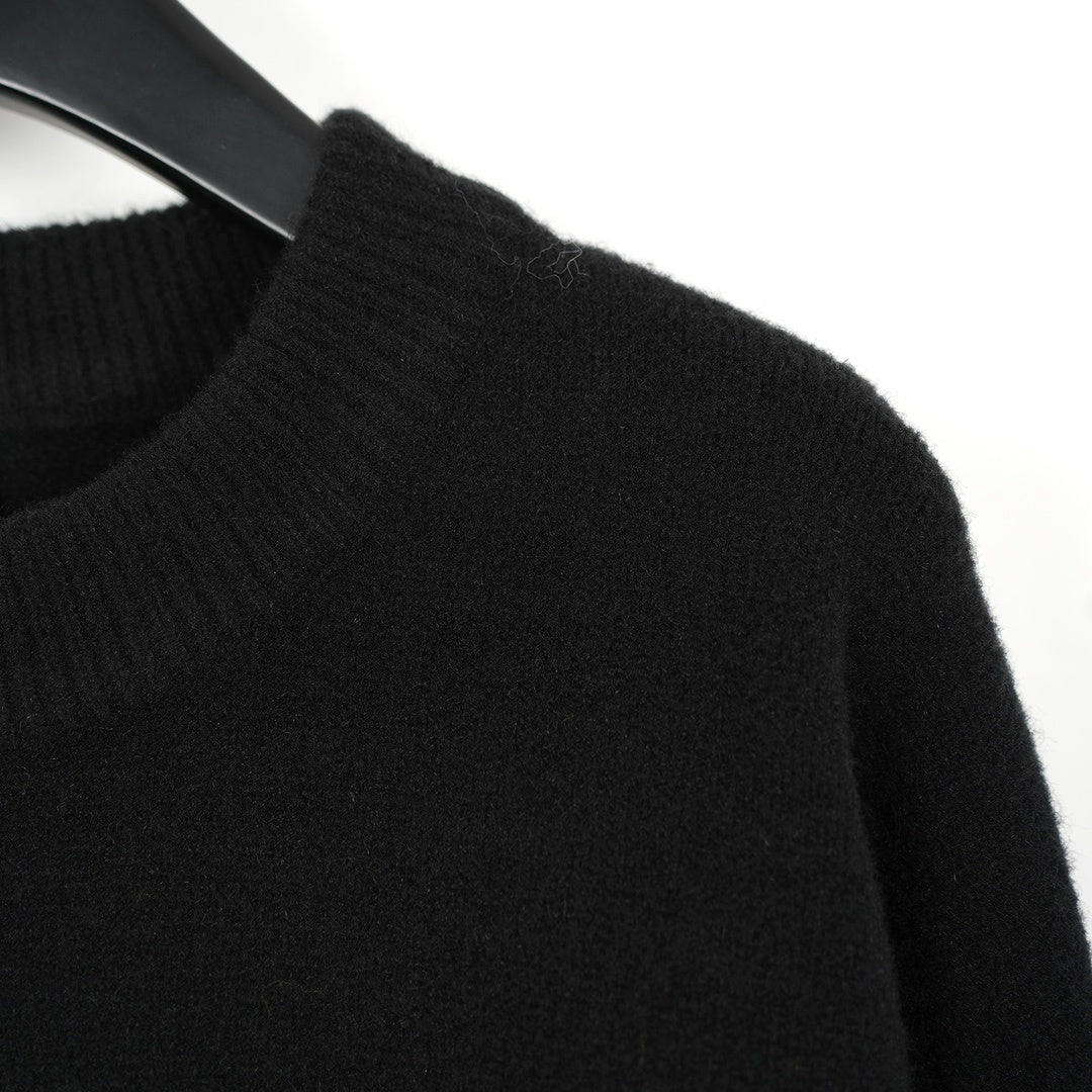 Ami Alpaca Wool White Heart Crew Neck Pullover