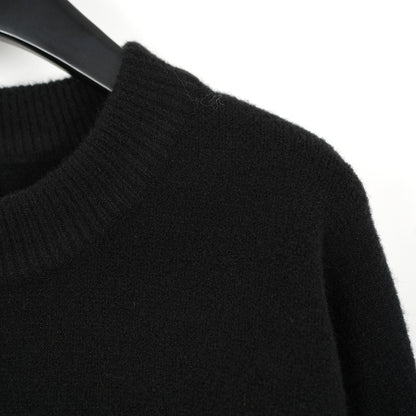 Ami Alpaca Wool White Heart Crew Neck Pullover