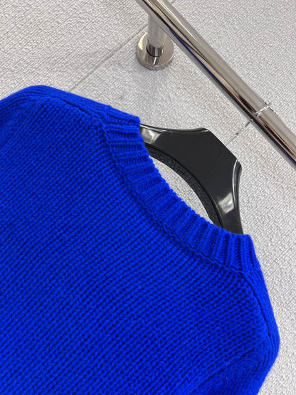 Winter Klein Blue Safety Pin Knit Sweater Soft Cloud
