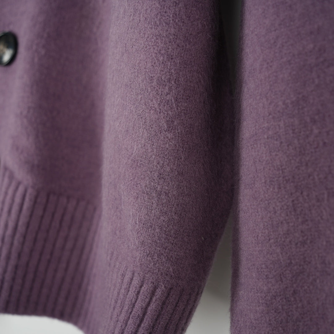 Ami Alpaca Wool White Heart Cardigan Unisex Loose Fit