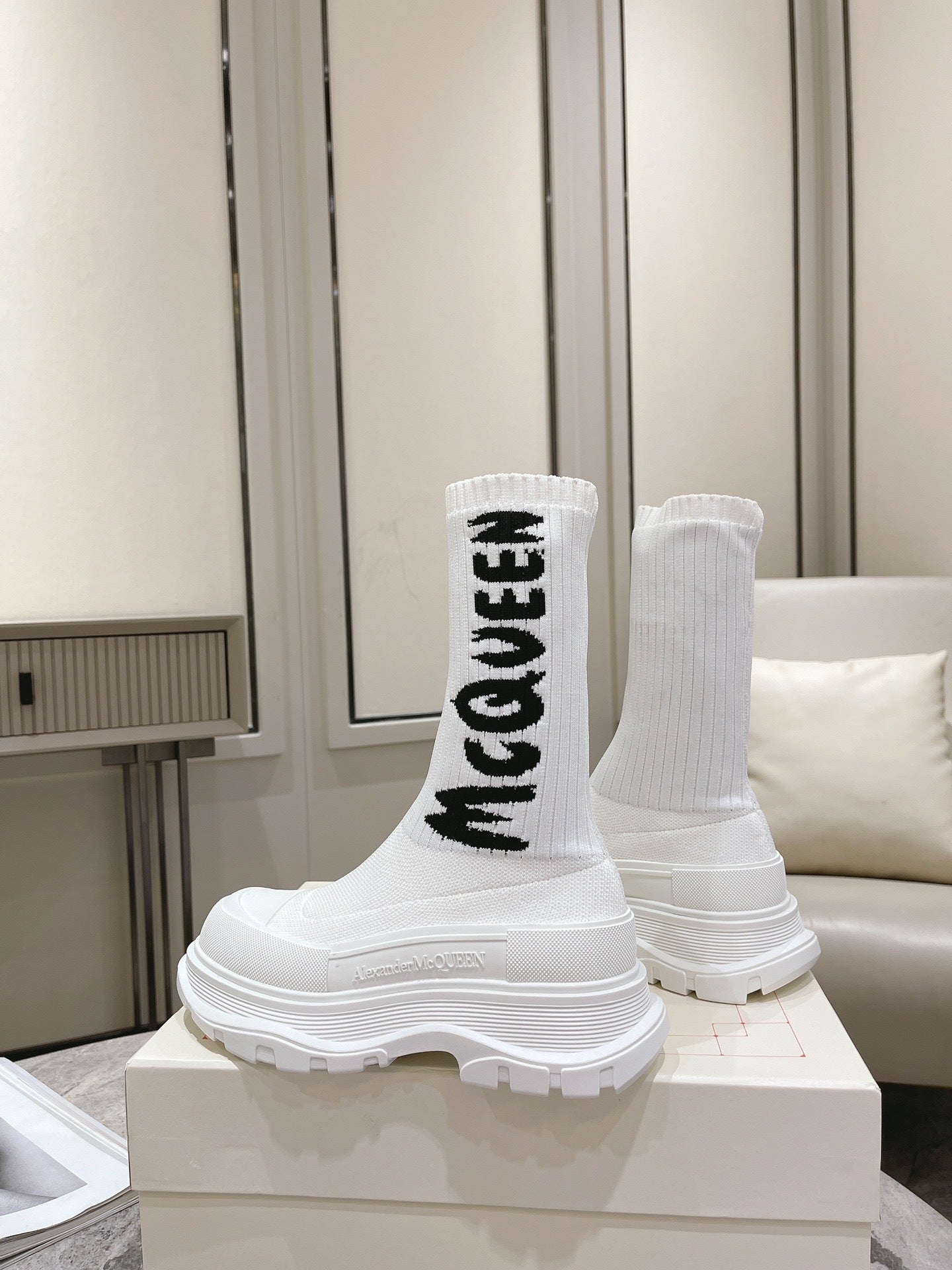 McQueen Graffiti Tread Slick Boots