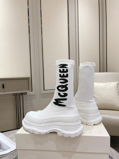 McQueen Graffiti Tread Slick Boots