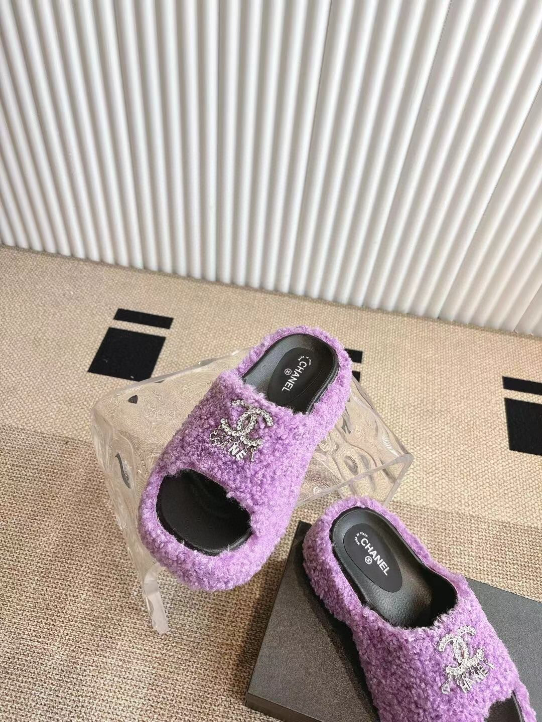 CHANEL 2025 Rhinestone Platform Slingback Sandals