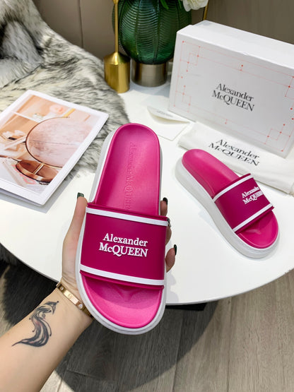 McQueen Classic Pattern Flat Slippers