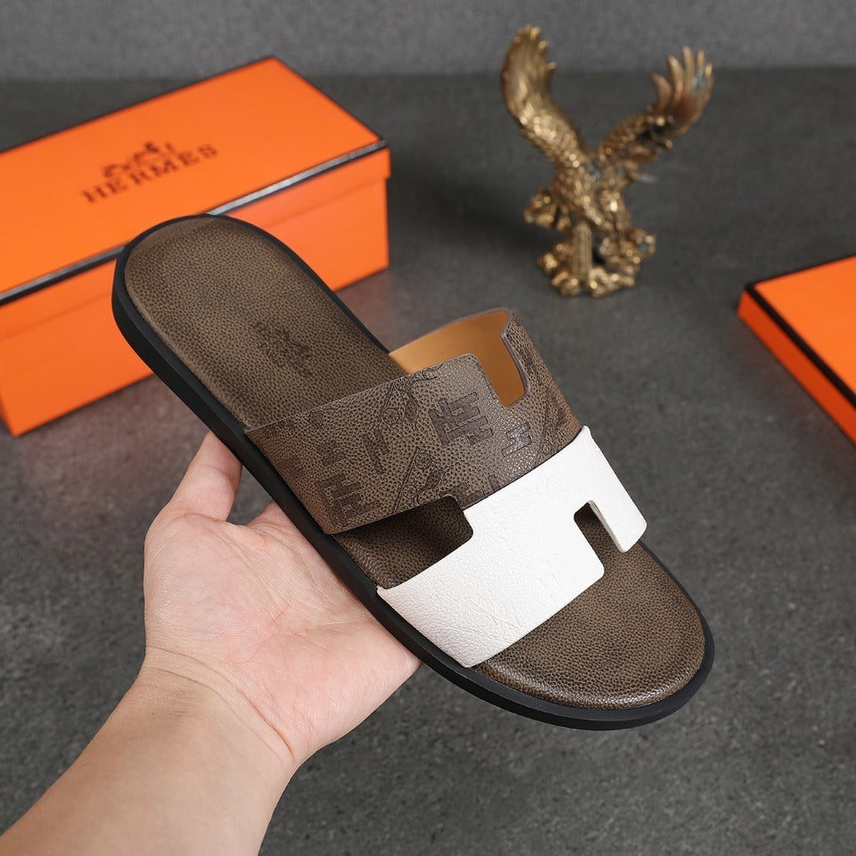 Hermès ORA Colorful Leather H Slippers