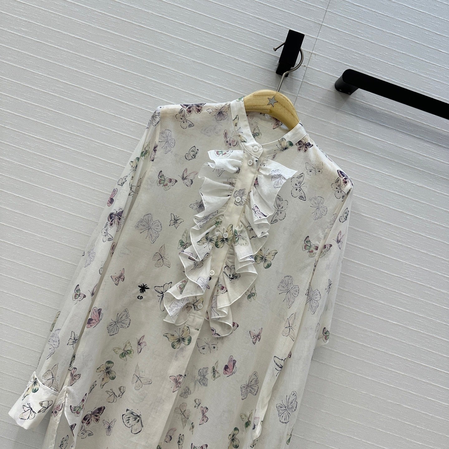 Dior Butterfly Print Silk-Cotton Shirt Early Spring