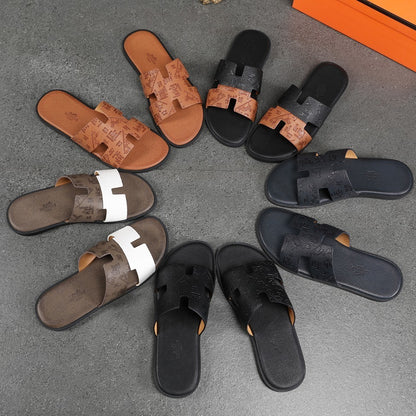 Hermès ORA Colorful Leather H Slippers